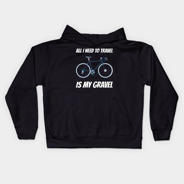 Gravel Bike Racing Kids Hoodie by SNZLER